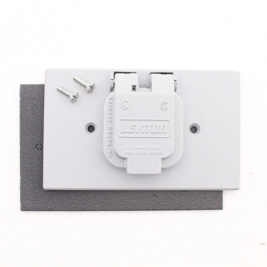 Leviton 4925-2 Gray Weather Resistant Outdoor Receptacle Outlet Wall Plate Cover