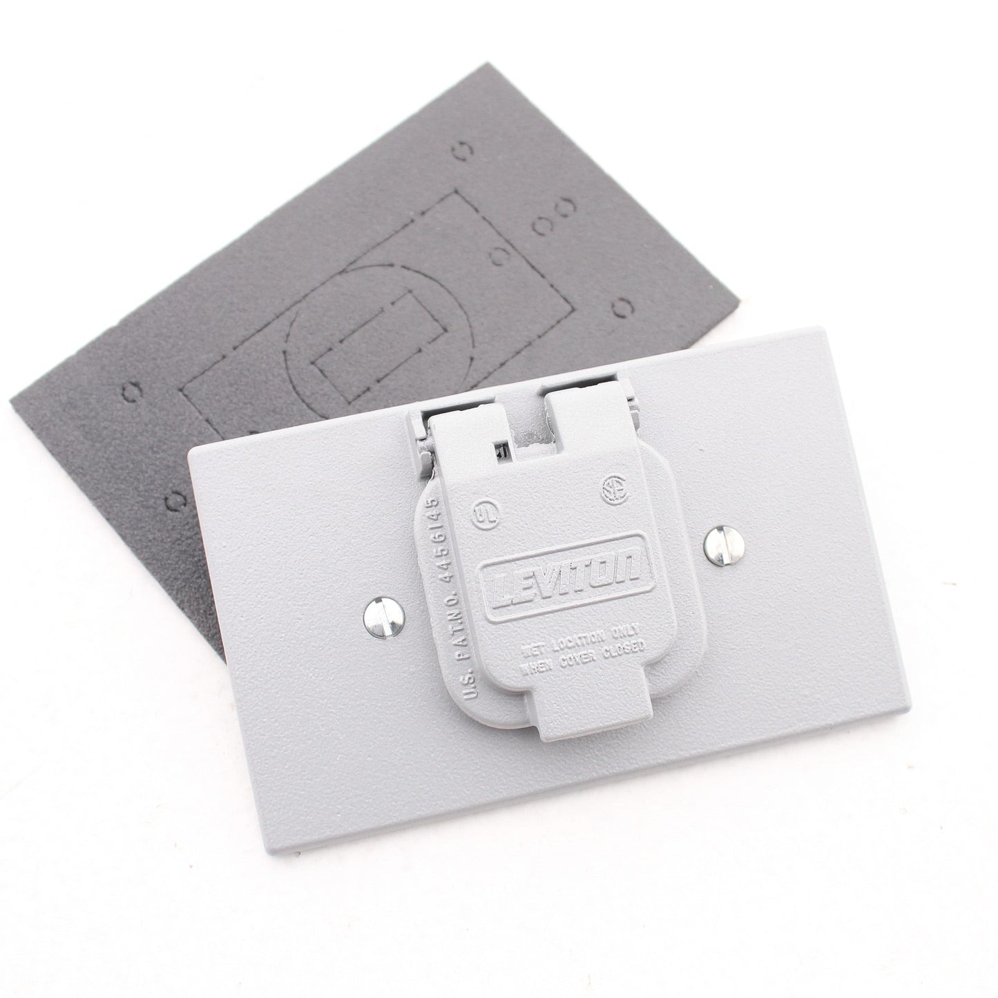 Leviton 4925-2 Gray Weather Resistant Outdoor Receptacle Outlet Wall Plate Cover