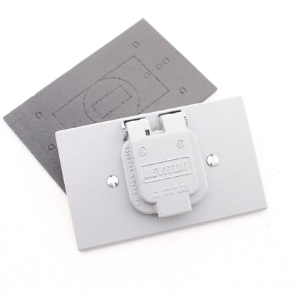 Leviton 4925-2 Gray Weather Resistant Outdoor Receptacle Outlet Wall Plate Cover