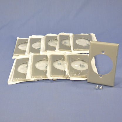 Leviton 4927 1-Gang 2.15" Hole Outlet Steel Standard Size Wallplate Covers 10pcs