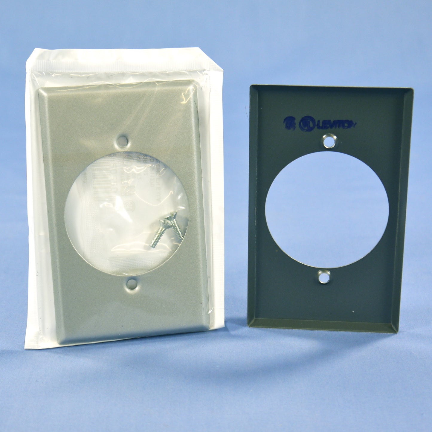 Leviton 4927 Metal Steel 1-Gang Power Outlet 2.15" Hole Wallplate Covers 15-pack
