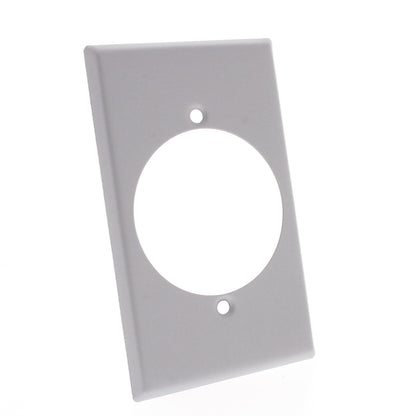 Leviton 4927 Gray 1-Gang Power Outlet 2.15" Steel with Aluminum Finish Wallplate