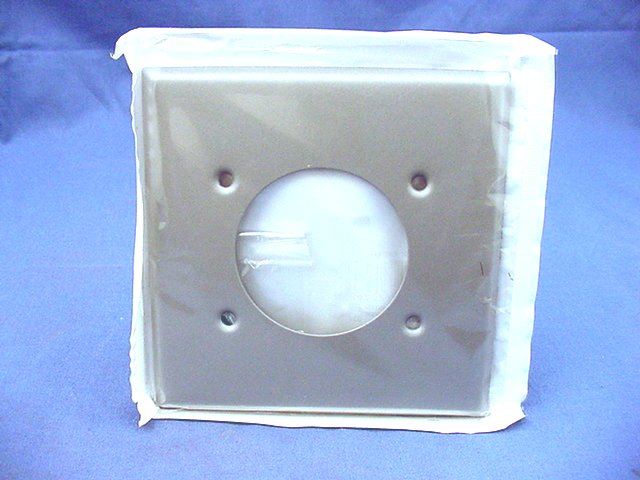Leviton Gray Steel 2.15" Receptacle 2G Wallplate Outlet Cover Dryer Range 4934