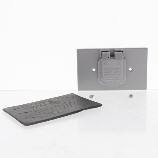 Leviton 4952-2 Gray Outdoor 1.6" Locking Receptacle Weatherproof Outlet Cover