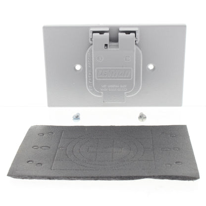 Leviton 4952-2 Gray Outdoor 1.6" Locking Receptacle Weatherproof Outlet Cover