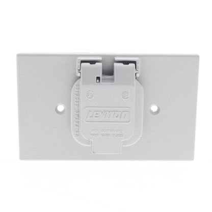 Leviton 4952-2 Gray Outdoor 1.6" Locking Receptacle Weatherproof Outlet Cover