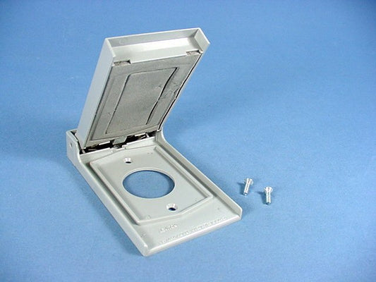 Leviton 4979-GY Weather Resistant Single Receptacle Outlet Cover Plate 1.406"