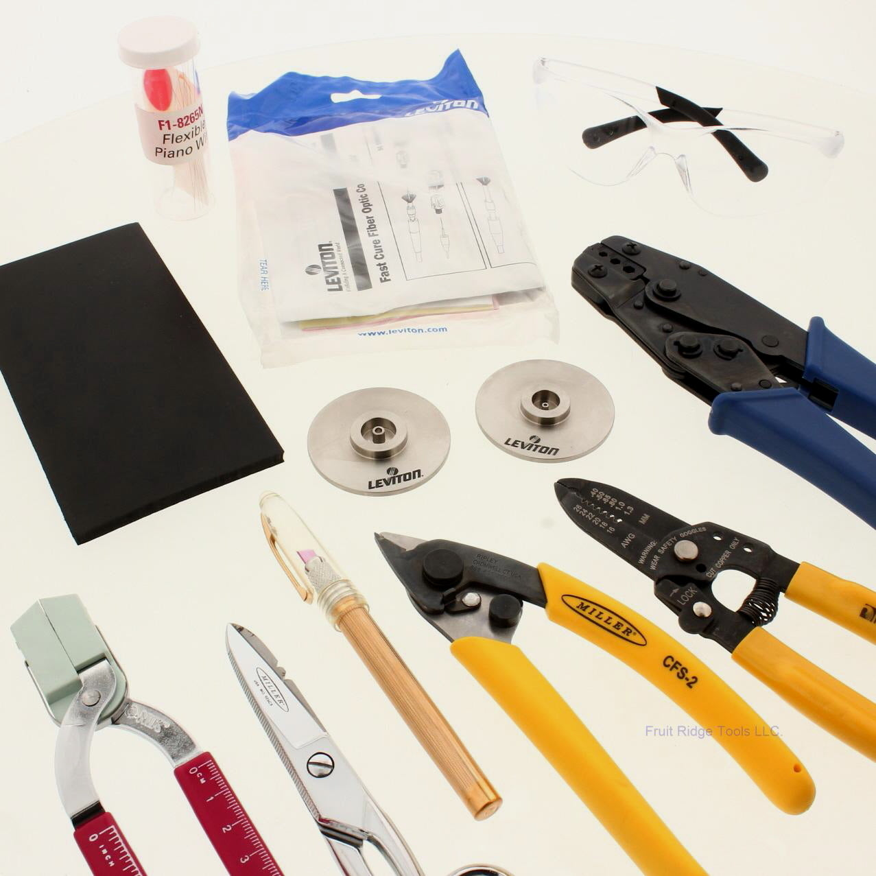 Leviton 49800-FTK Fast Cure Fiber Optic Microscope Tool Kit Pliers Crimps Cutter