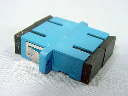 Leviton Blue SC Duplex Fiber Optic Adapter Jack Zirconia Sleeve 49884-SAD