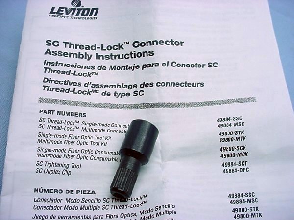 Leviton Black Thread-Lock SC Fiber Optic Tightening Connector Tool 49884-SCT