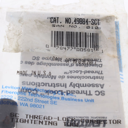 Leviton Black Thread-Lock SC Fiber Optic Tightening Connector Tool 49884-SCT