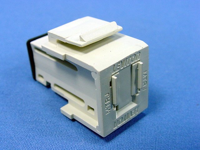 Leviton Ivory Quickport Fiber Optic Frame-Station Jack Adapter MT-RJ 49889-QFI