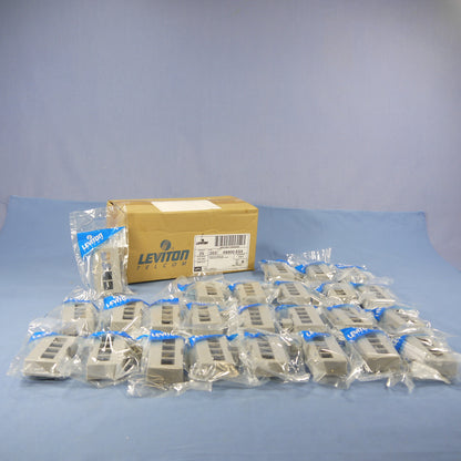 Leviton Gray Quickport 4-Port Cubicle Wallplate Data Faceplate X-Deep 49900-EG4