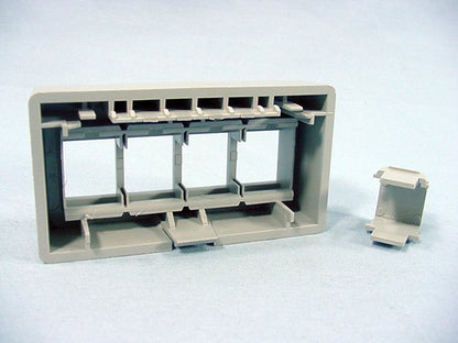 Leviton 49900-EGA Gray Quickport 4-Port Cubicle Wallplate Data Faceplate X-Deep