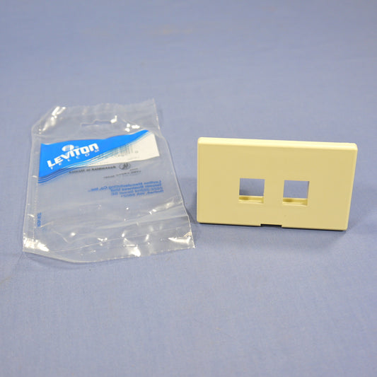 Leviton Ivory Quickport 2-Port Wallplate Data Faceplate Herman Miller 49900-HI2