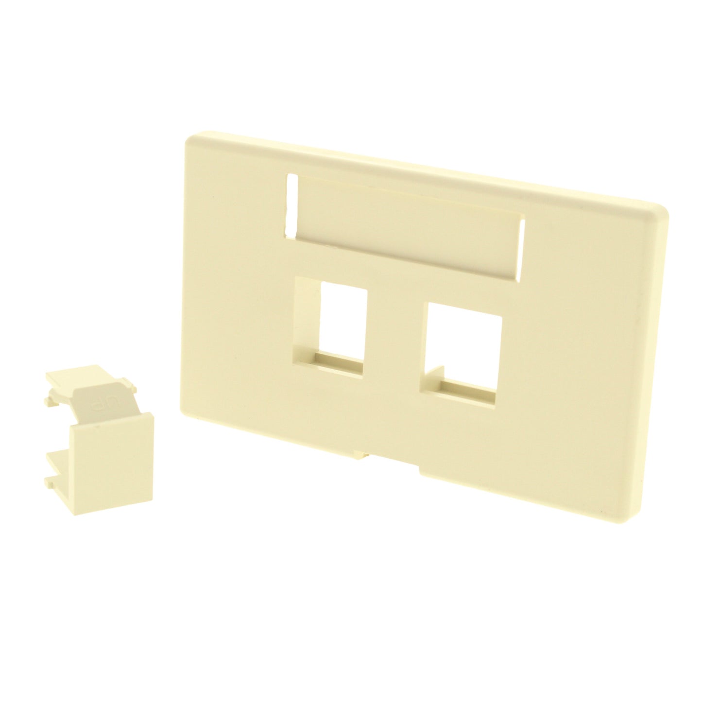 Leviton 9910-HI2 Ivory 2-Port Quickport Jack Cubicle Wallplate Empty Cover