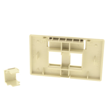 Leviton 9910-HI2 Ivory 2-Port Quickport Jack Cubicle Wallplate Empty Cover