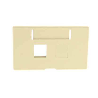 Leviton 9910-HI2 Ivory 2-Port Quickport Jack Cubicle Wallplate Empty Cover