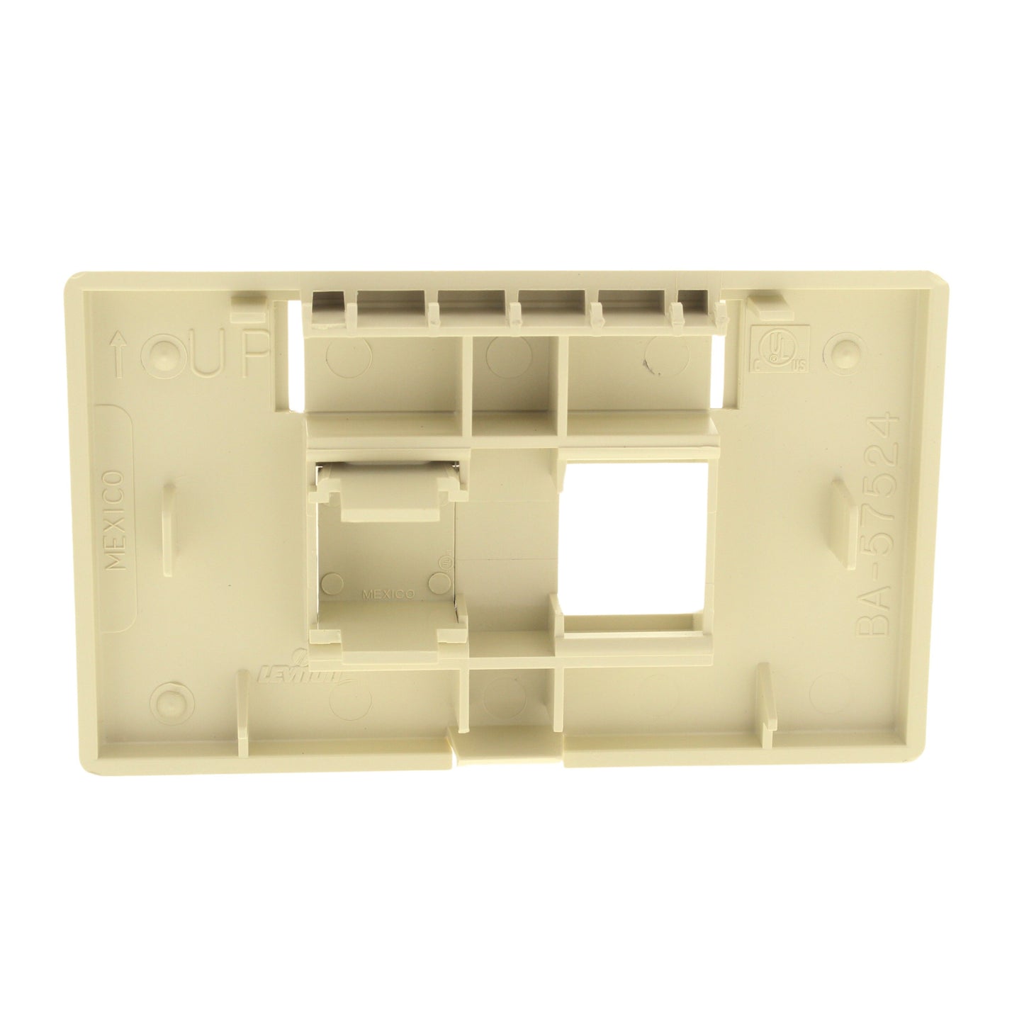 Leviton 9910-HI2 Ivory 2-Port Quickport Jack Cubicle Wallplate Empty Cover