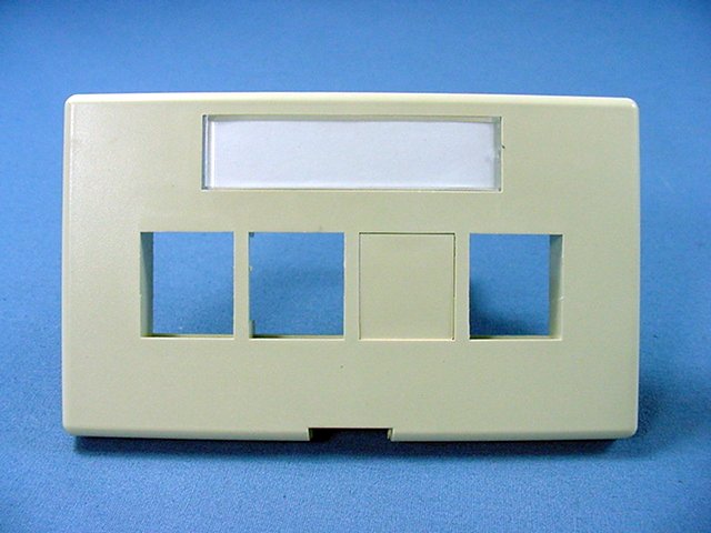Leviton Ivory 4-Port Quickport Cubicle Wallplate Fits Herman Miller 49910-HI4
