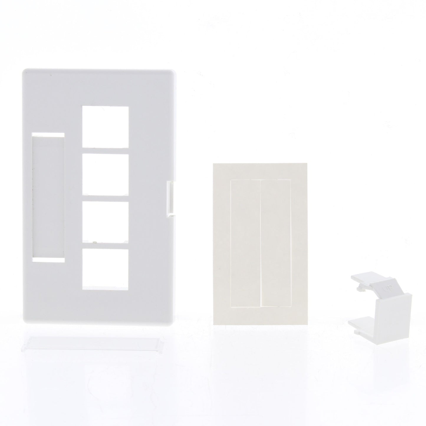 Leviton 49910-HW4 White 4-Port Quickport Jack Cubicle Modular Furniture Cover