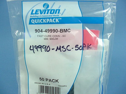 Leviton 49990-BMC Reliable SC Fast Cure Fiber Optic Connector End Multimode 50Pc