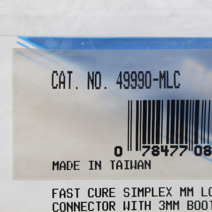 Leviton 49990-MLC Fast Cure Simplex MM LC Connector With 3MM Boot