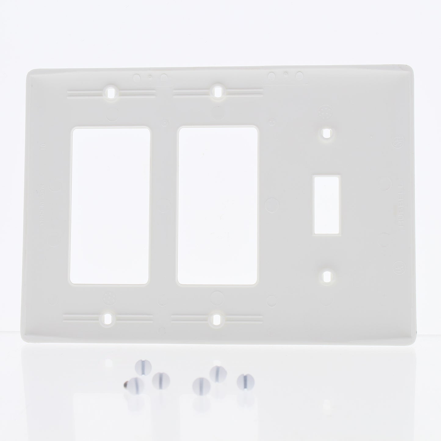 Hubbell White 3-Gang Unbreakable 1-Toggle 2-Decorator Rocker Wall Plate Cover