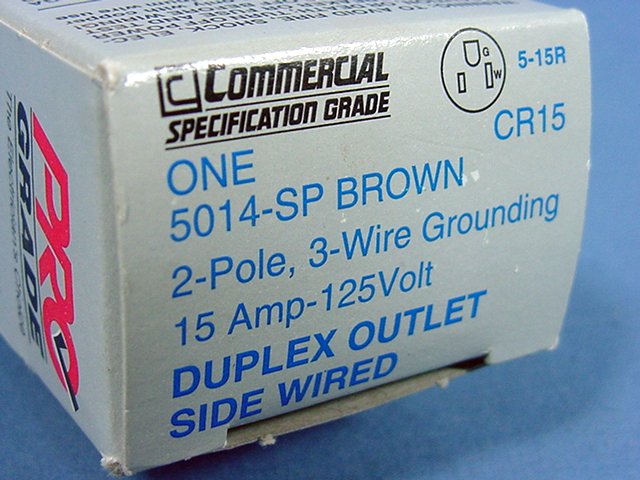 Leviton Brown Commercial Straight Blade Receptacle Outlet 5-15R 15A 5014-SP