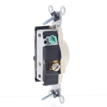 Leviton Scratched Almond Commercial Single Outlet Receptacle 5-15R 15A 5015-A