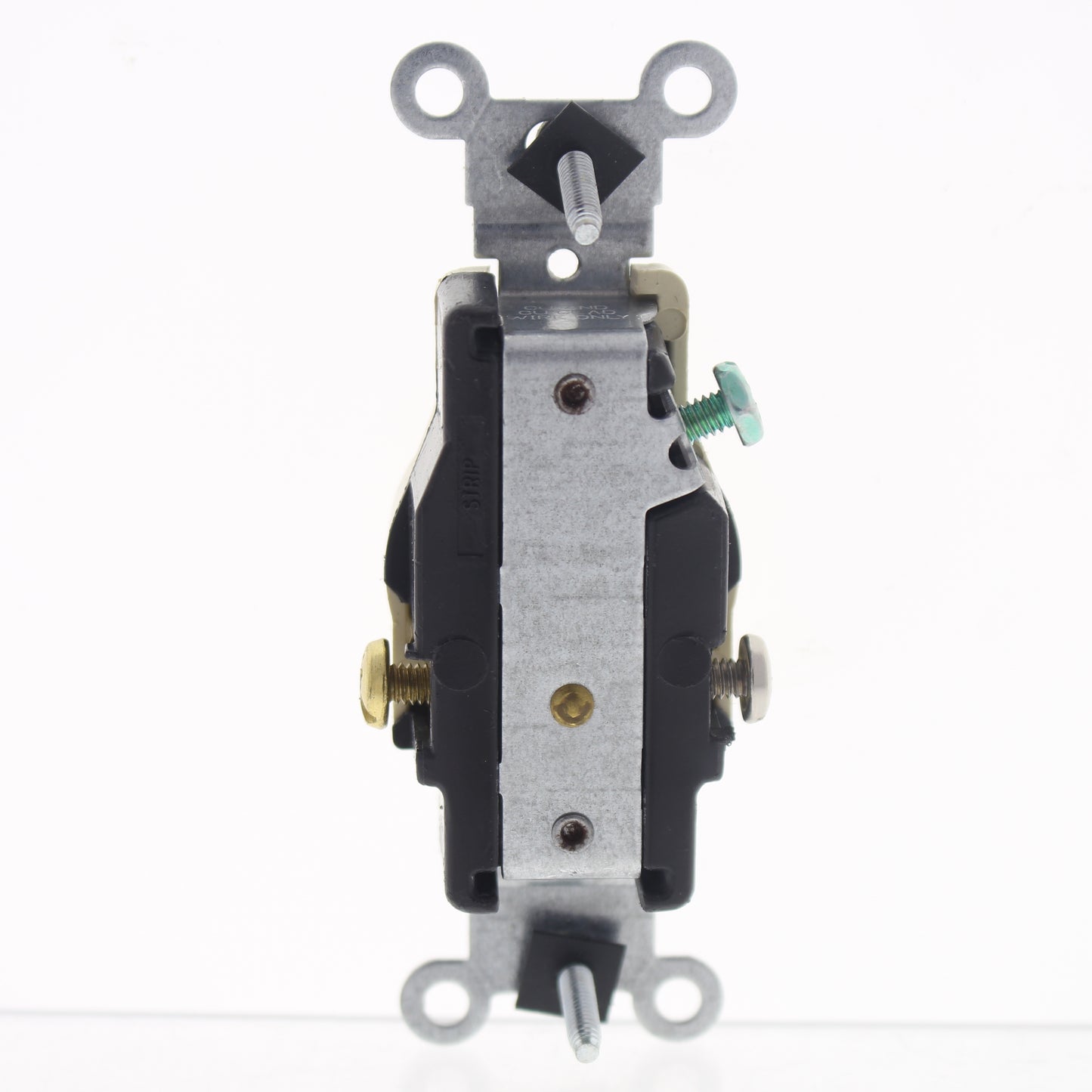 Leviton Scratched Ivory Commercial Single Outlet Receptacle 5-15R 15A 1255015-I