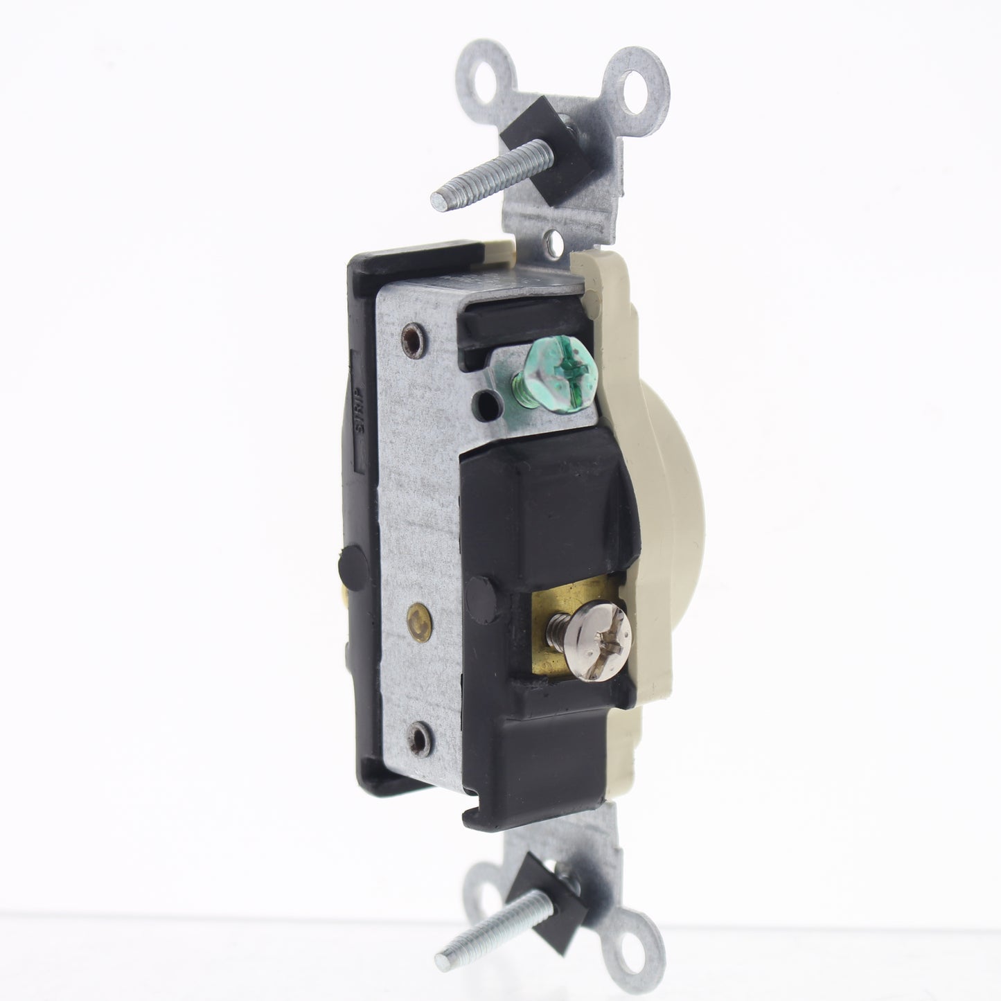 Leviton Scratched Ivory Commercial Single Outlet Receptacle 5-15R 15A 1255015-I