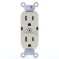 Leviton Ivory Commercial Duplex Receptacle Pigtail Leads 15A 5-15R Bulk 5040-I