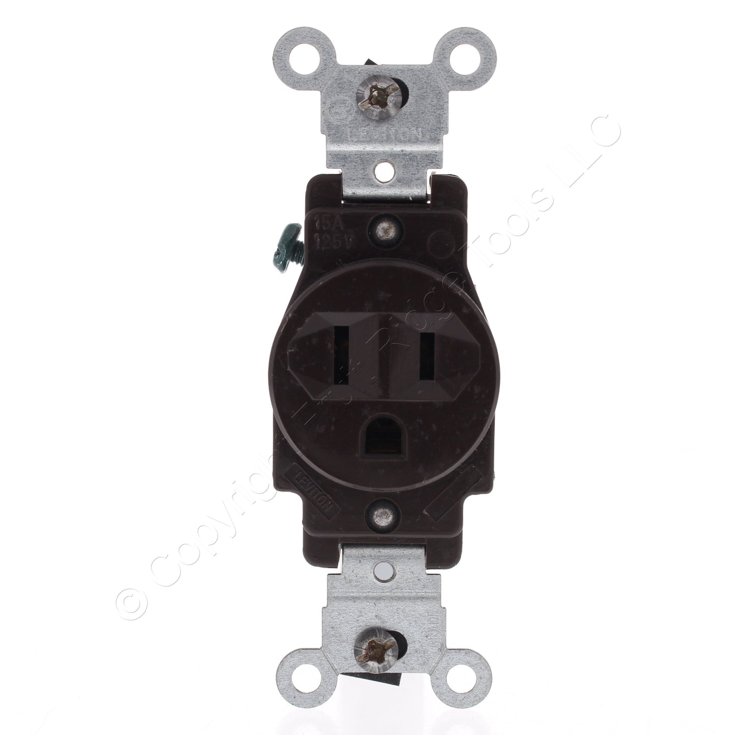 Leviton 5088 Brown Straight Blade Commercial Grade Grounding Receptacle 15A 125V
