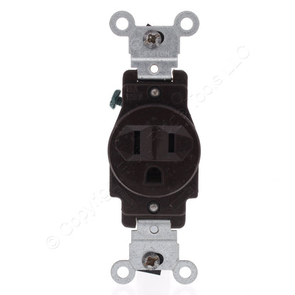 Leviton 5088 Brown Straight Blade Commercial Grade Grounding Receptacle 15A 125V
