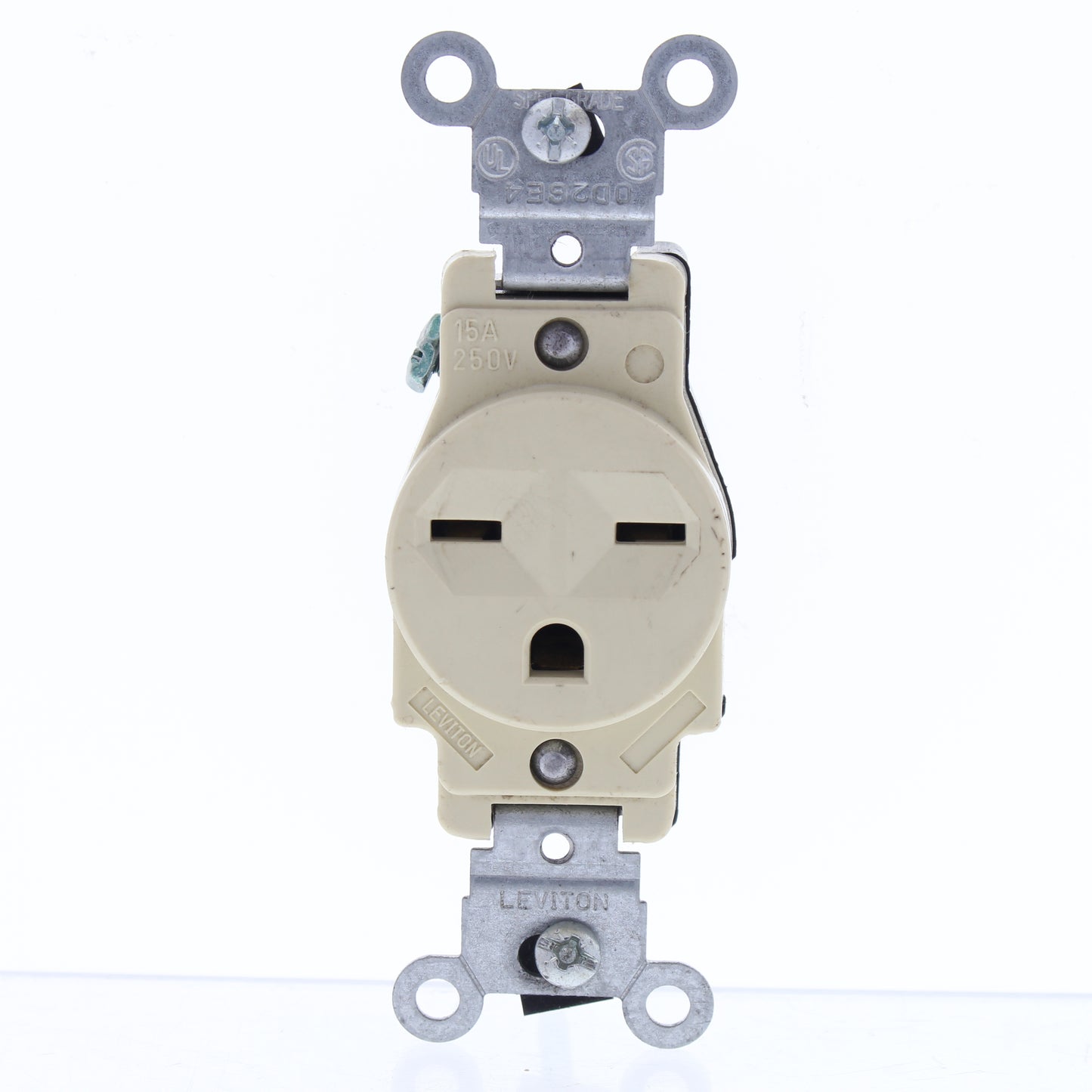 Leviton Ivory Straight Blade Single Outlet Receptacle Nema 6-15R 15A Bulk 5089-I