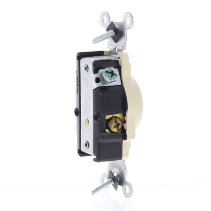 Leviton Ivory Straight Blade Single Outlet Receptacle Nema 6-15R 15A Bulk 5089-I