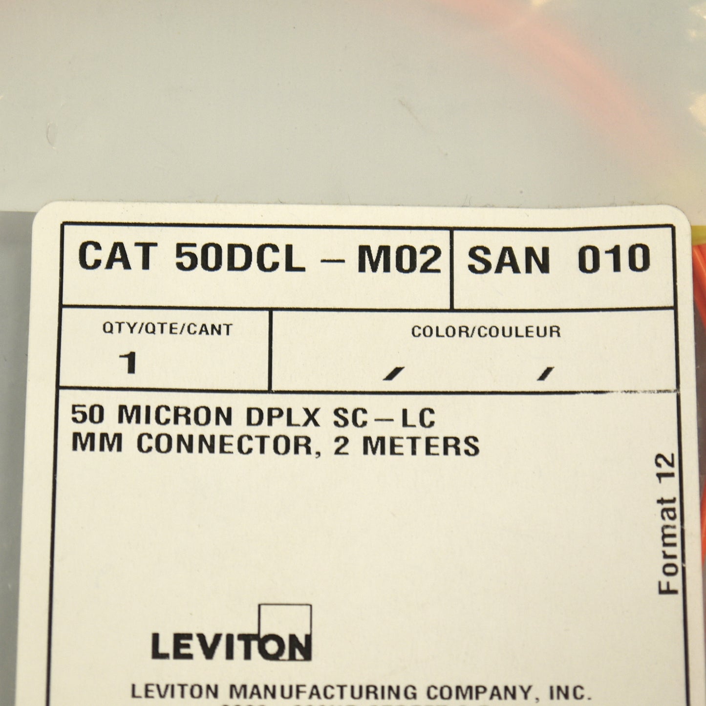 2M Fiber Optic Uplink Multi-Mode Duplex Patch Cable Cord SC LC 50mic 50DCL-M02