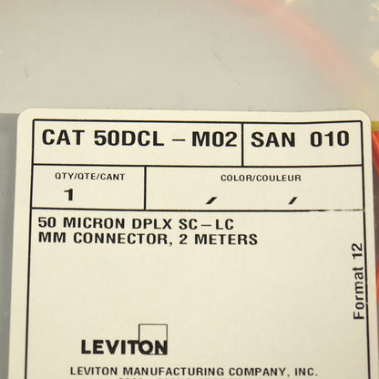 2M Fiber Optic Uplink Multi-Mode Duplex Patch Cable Cord SC LC 50mic 50DCL-M02
