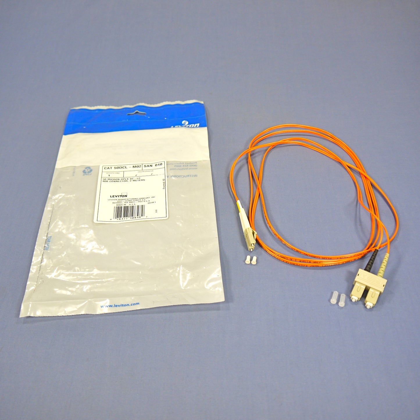 2M Fiber Optic Uplink Multi-Mode Duplex Patch Cable Cord SC LC 50mic 50DCL-M02