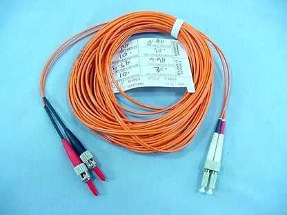 10M Fiber Optic Uplink Multi-Mode Duplex Patch Cable Cord ST LC 50mic 50DTL-M10