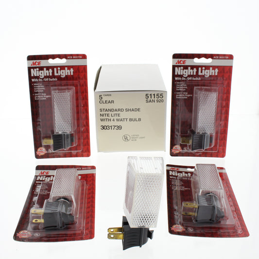 Leviton 51155 Frosted Lens Shade Miniature Night Lites with 4 Watt Bulb 5pcs