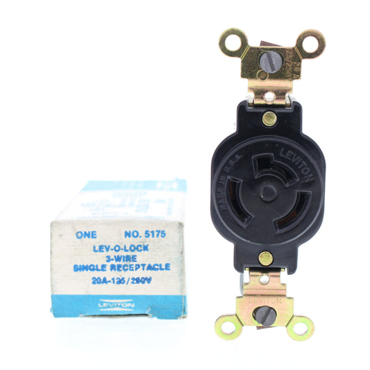 Leviton 5175 Lev-O-Lock 3-Wire Single Locking Receptacle 20A 125/250V