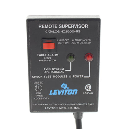 Leviton 52000-RS Black TVSS Remote Supervisor for use with 52000 & 57000 Panels