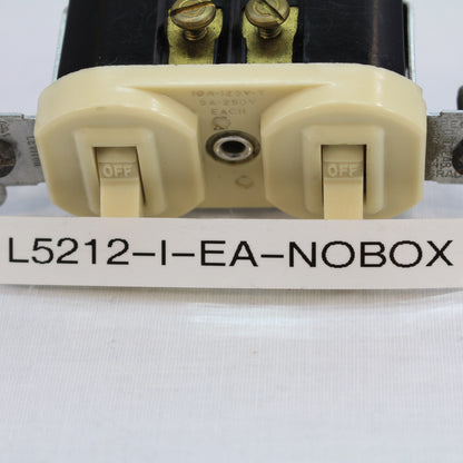 Leviton 5212 Ivory Dual Single Pole Toggle Wall Light Switches 5A/10A 125V 250V