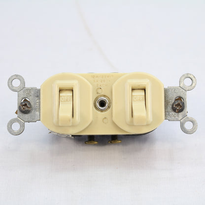 Leviton 5212 Ivory Dual Single Pole Toggle Wall Light Switches 5A/10A 125V 250V