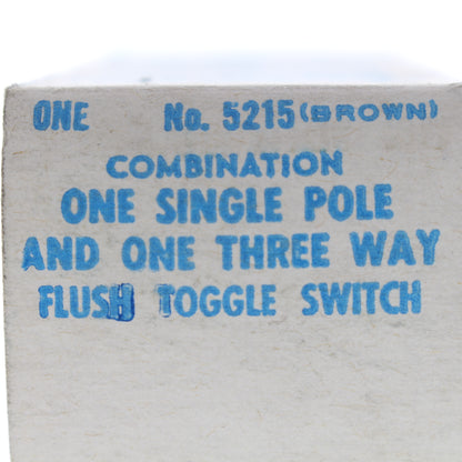 Leviton 5215 Brown Combination Single Pole 3-Way Flush Toggle Switch 10A 125V