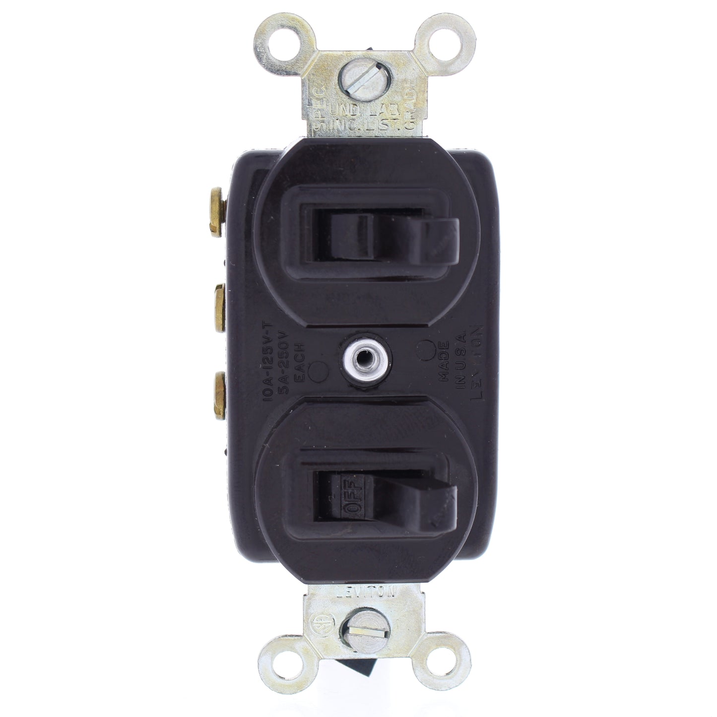 Leviton 5215 Brown Combination Single Pole 3-Way Flush Toggle Switch 10A 125V
