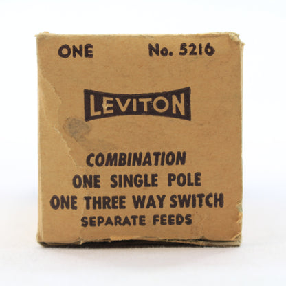 Leviton Brown 5216 Combination Single Pole 3-Way Toggle Switch 10A 125V 5A 250V