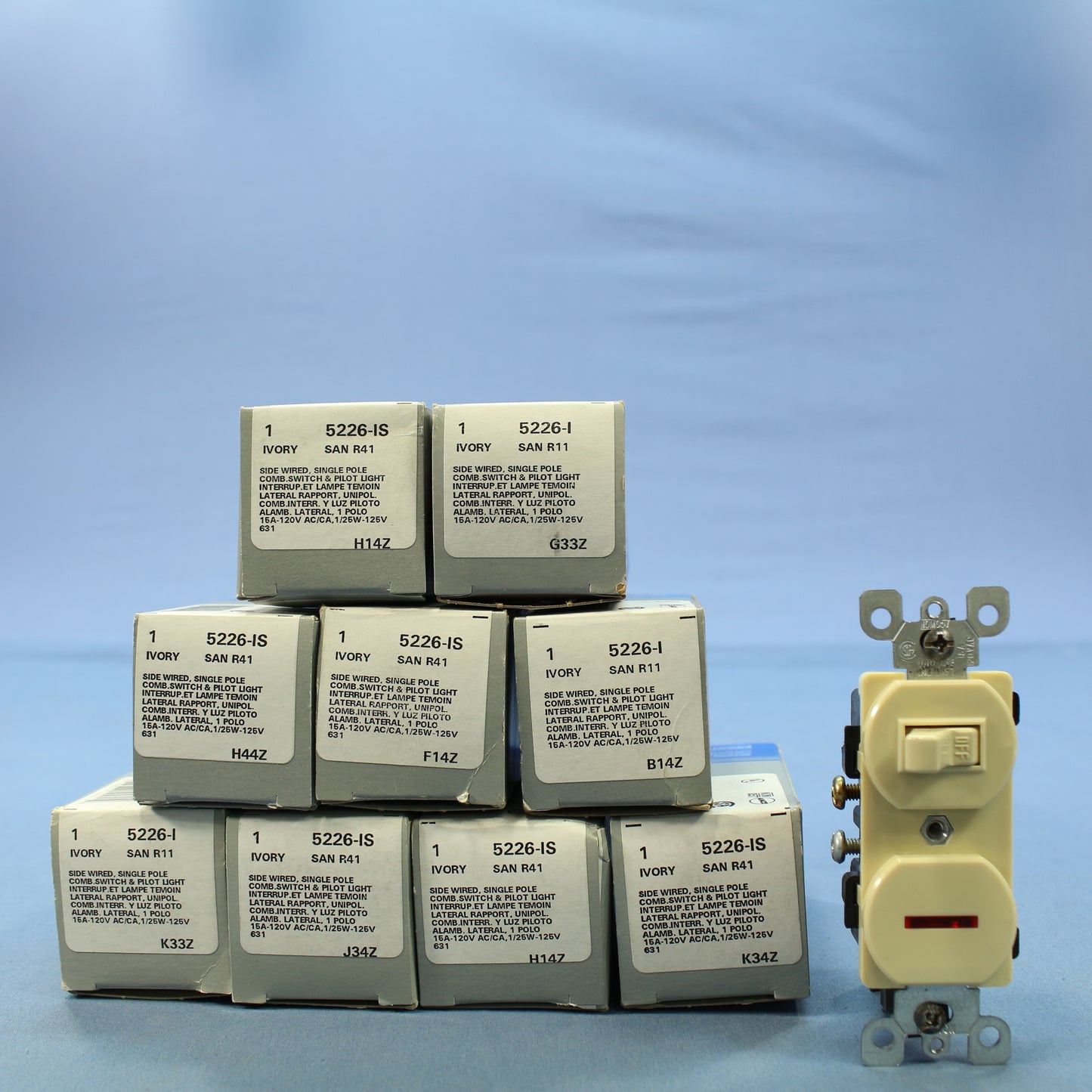 Leviton 5226-I Ivory Commercial Toggle Wall Switches w/ Slit Pilot Light 10-Pack